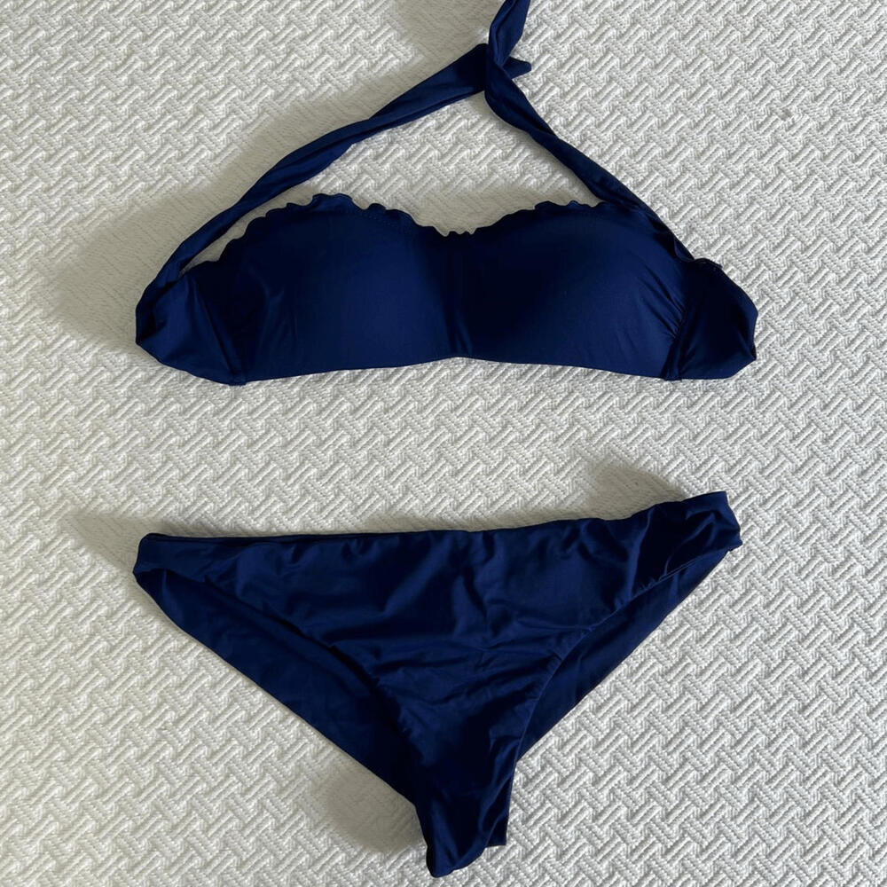 Calzedonia Women’s Small Blue 2 Piece Bikini Swimwear Swimsuit Cheeky